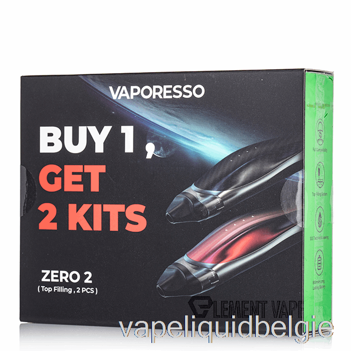 Vape Smaken Vaporesso Zero 2 Pod-systeem 2-pack Promotie Koolstofvezel + Zwart Rood